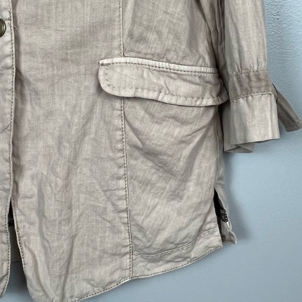 Marrakech Anthropologie 100% linen single button 3/4 sleeve blazer, medium. - Picture 6 of 11